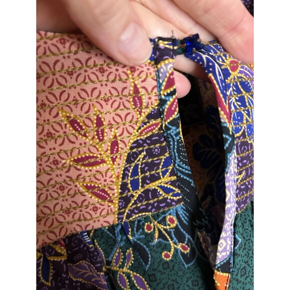 NWOT Johnny Was Deneb 100% Silk Peasant Floral Blouse Size Medium Large Boho Art - Picture 4 of 10